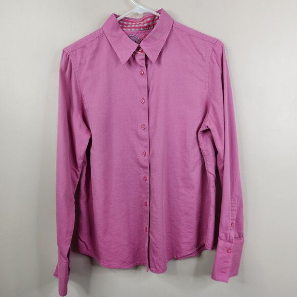 Robert Graham Womens Long Sleeve Pink Paisley Cuff Button Down Shirt Large - Picture 1 of 9